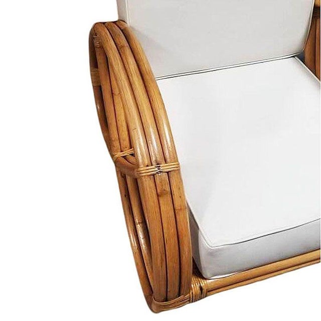 Restored MCM Three-Strand Full Round Pretzel Lounge Chair W/ Arched Base For Sale - Image 4 of 5