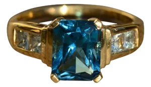The Emerin: Ladies 14K Yellow Gold Topaz Ring