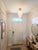 Glass Rare 1930s Art Deco Skyscraper Milk Glass Pendant Light For Sale - Image 7 of 10