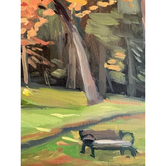 Wood Oil Painting - Landscape With Trees For Sale - Image 7 of 13