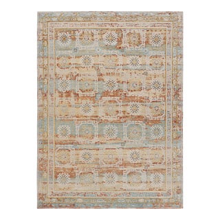 Rug & Kilim’s Block Print Runner Rug with Colorful Geometric Floral Medallions - 3x10 For Sale