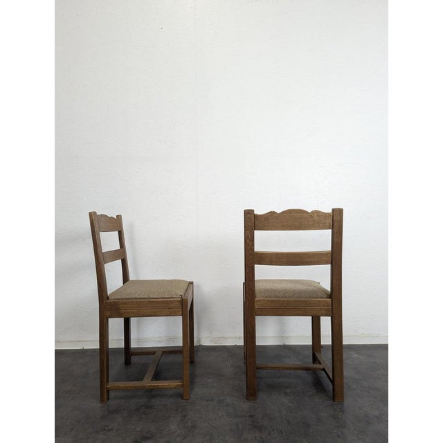 Oak Side Chairs, 1940s, Set of 2 For Sale - Image 3 of 4
