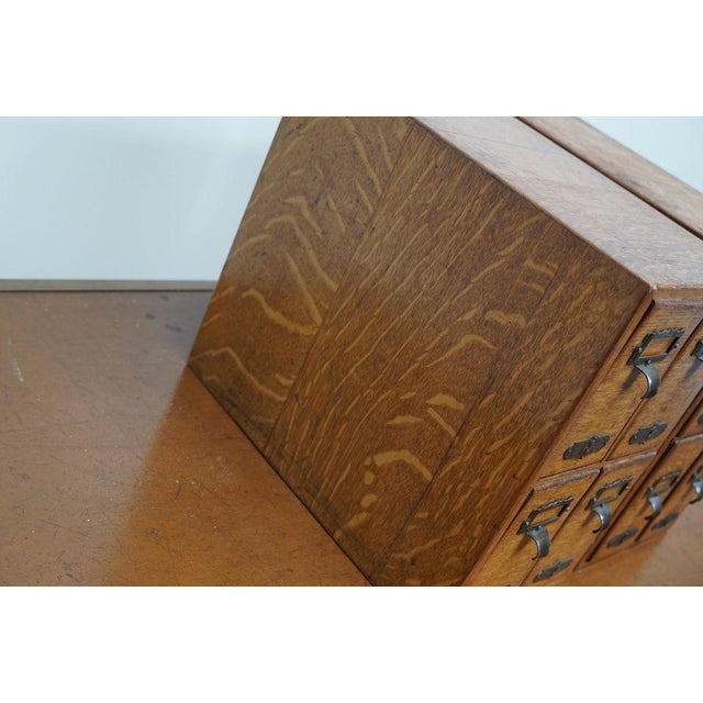 French Oak Apothecary Cabinet / Filing Cabinet, 1920s, Set of 2 For Sale - Image 13 of 17