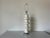 70's Vintage White Cylindrical Ceramic Table Lamp on Chrome Base For Sale - Image 9 of 11