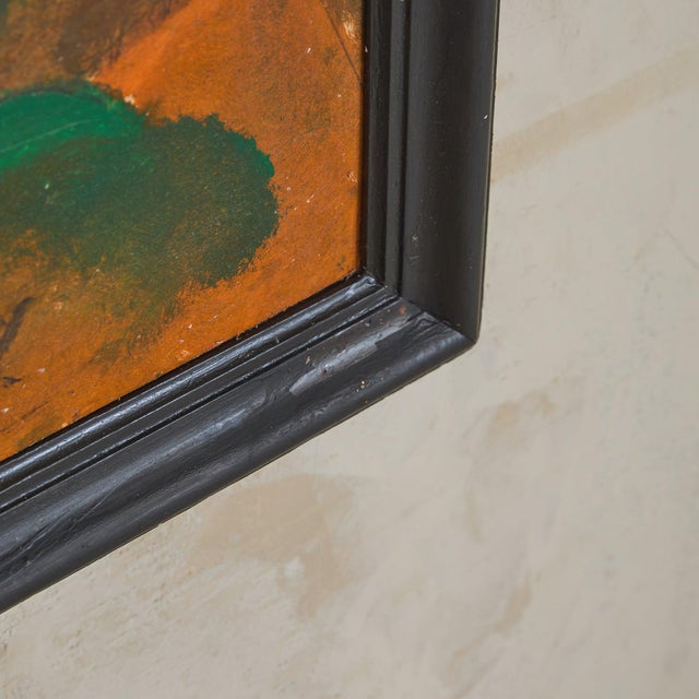 Paint French Oil on Board Cubist Seascape Painting by Patrick Leroy, 1970s For Sale - Image 7 of 11