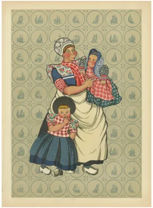Gratiane de Gardilanne and Elizabeth Whitney Moffatt, Spakenburg Women's Working Dress with Children's Costume, 1932, Paper