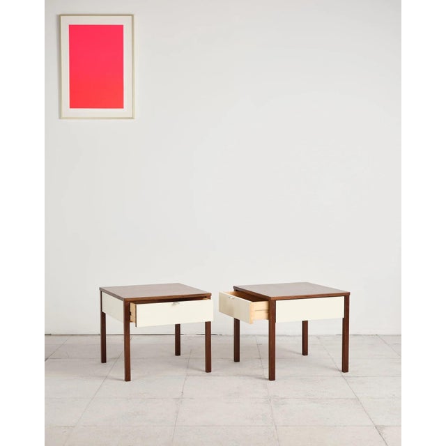 Mahogany Bedside Tables with Drawers by Florence Knoll for Knoll International, Germany, 1960s, Set of 2 For Sale - Image 4 of 18