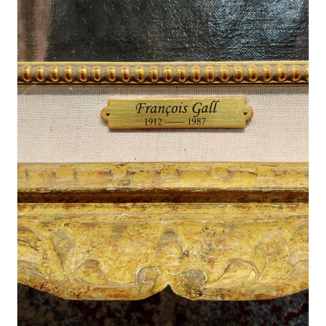 Francois Gall-Young Elegant Woman in Pink at Her Vanity Desk-Oil Painting For Sale In Los Angeles - Image 6 of 9