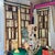 Pair of trompe l'oeil panels depicting a mock library, wood, mirror, and leather, 19th century - England Pair of trompe...