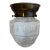 1940s Art Deco Brass & Frosted Glass Ceiling Lamp For Sale