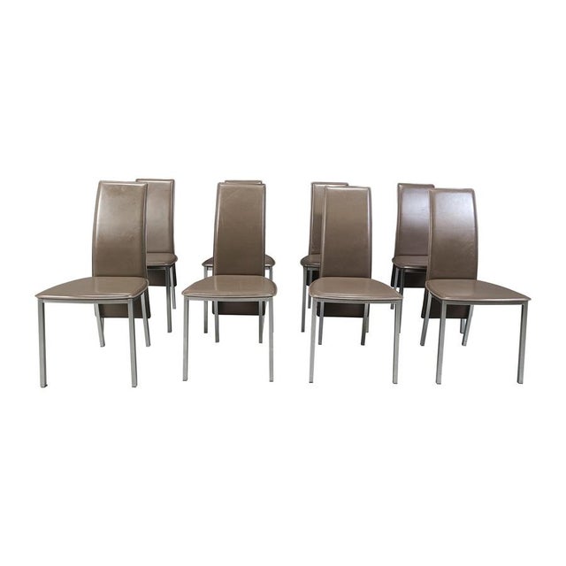 Vintage Belgian Leather Dining Chairs, 1980s, Set of 8 For Sale - Image 12 of 12