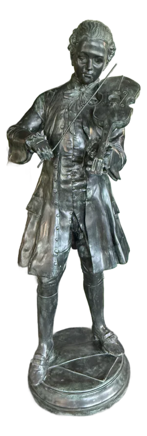 Metropoliton Galleries Attributed Life Size Bronze Garden Statuary of Mozart