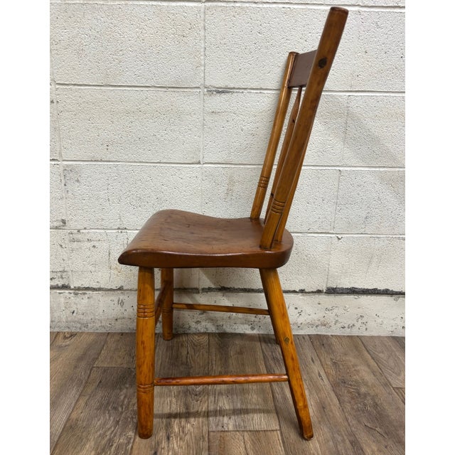 19th Century Antique Primitive 19th Century Handmade Farmhouse Chair For Sale - Image 5 of 9