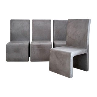 Mock Cement Indoor/Outdoor Chairs - Set of 4 For Sale