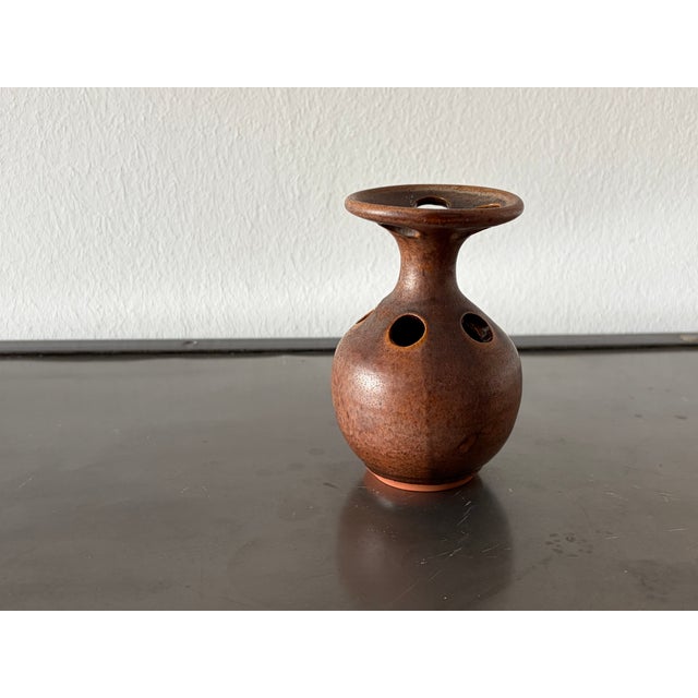 Brown Pique-Fleurs Ikebana Vase by Ludovic, 1970s For Sale - Image 8 of 15