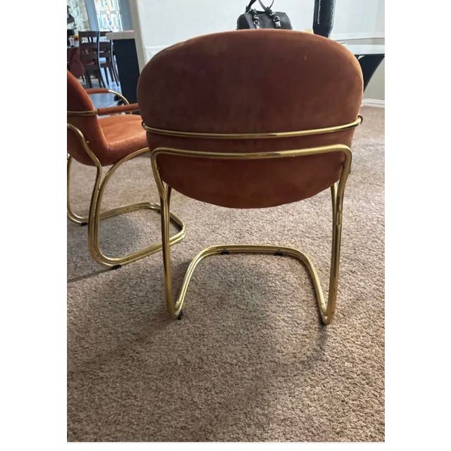 Vintage 1970s Italian Gastone Rinaldi "Sabrina" Cantilever Dining Chairs for Rima - Set of 4 For Sale In Dallas - Image 6 of 8