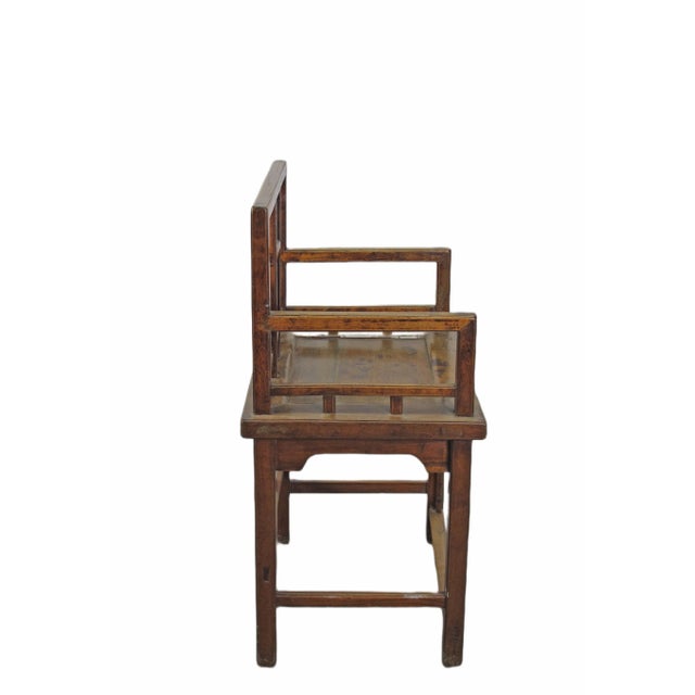 Brown Hand Carved Back Chinese Antique Arm Chairs - Set of 2 For Sale - Image 8 of 12
