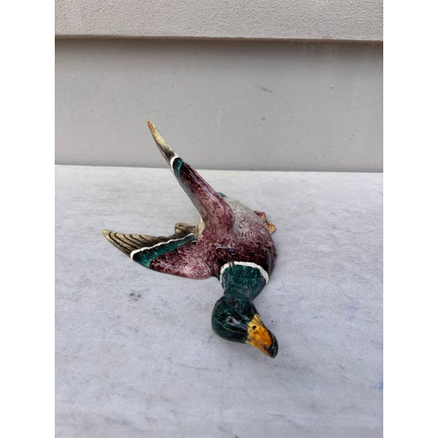 Ceramic Majolica Duck Wall Pocket Delphin Massier, Circa 1890 For Sale - Image 7 of 8