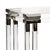 Modern acrylic console with tempered glass top and polished nickel accents. 32h x 54w x 16d