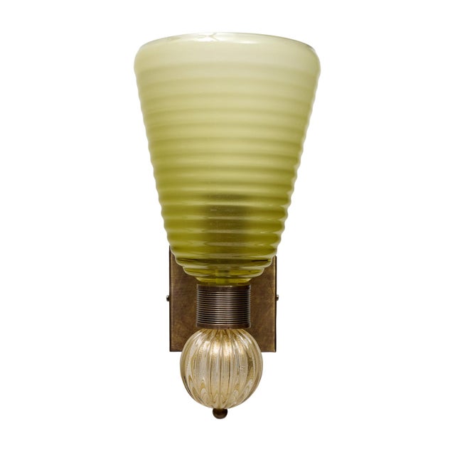 Modern Italian Venetian Glass Opaque Torch Sconces, Murano, Hand-Blown - a Pair For Sale - Image 3 of 9