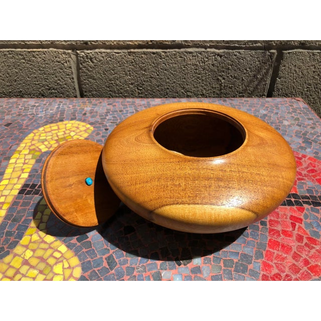 Bill Ooms Mesquite Wood Turned Lidded Vessel For Sale - Image 4 of 7