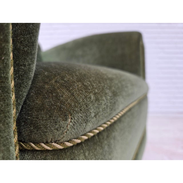 Vintage Danish Highback Relax Chair in Furniture Velour and Beech, 1950s For Sale - Image 16 of 18