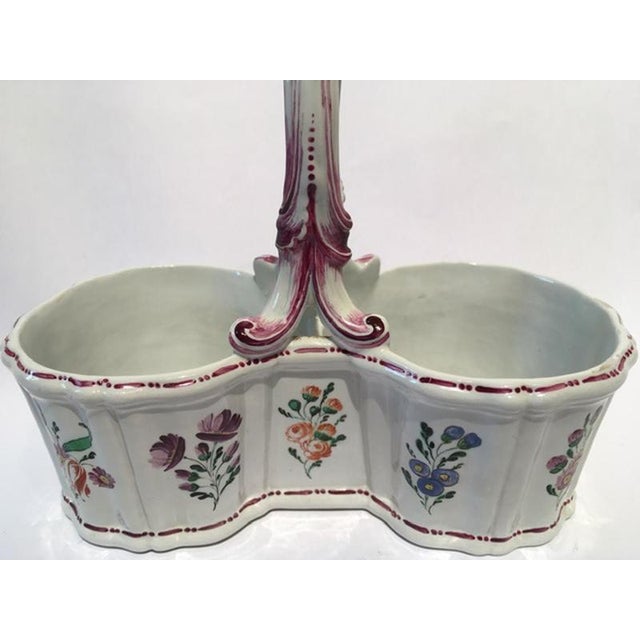 Ceramic Porcelain Cruet with Floral Decor by Richard Ginori, Italy, 18th Century For Sale - Image 7 of 18