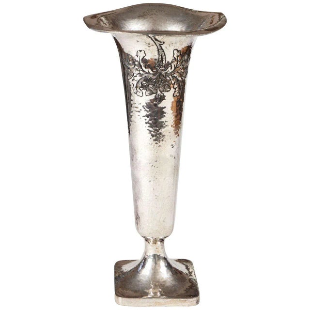 Silver Plated Victorian Trumpet Form Vase For Sale - Image 9 of 9