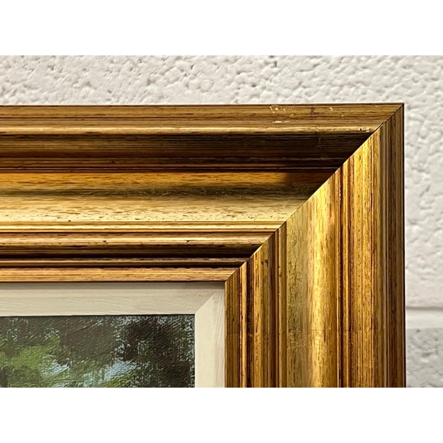 Vintage Post-Impressionist Painting of Tree-Lined River in the Irish Countryside 1980 Circa For Sale - Image 9 of 10