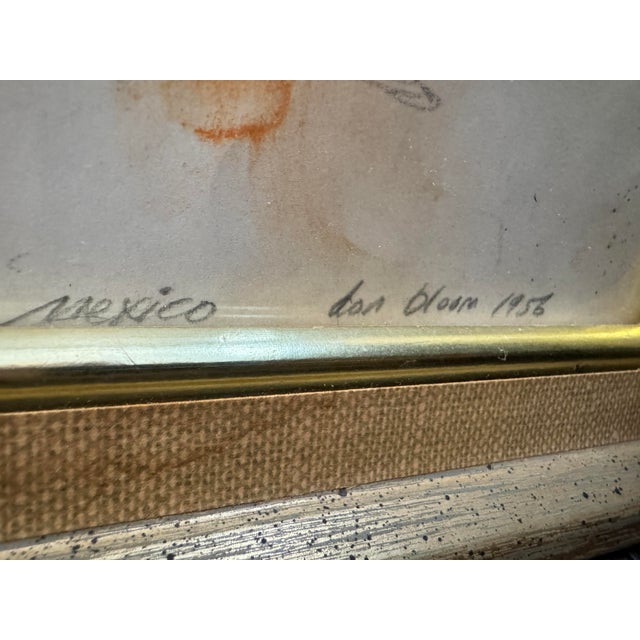 1958 Signed Don Bloom “Mexico” Modernist Rooster – Original Mid-Century Pastel For Sale - Image 9 of 9