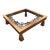Square Glass Top, Wood and Wrought Iron Coffee Table For Sale