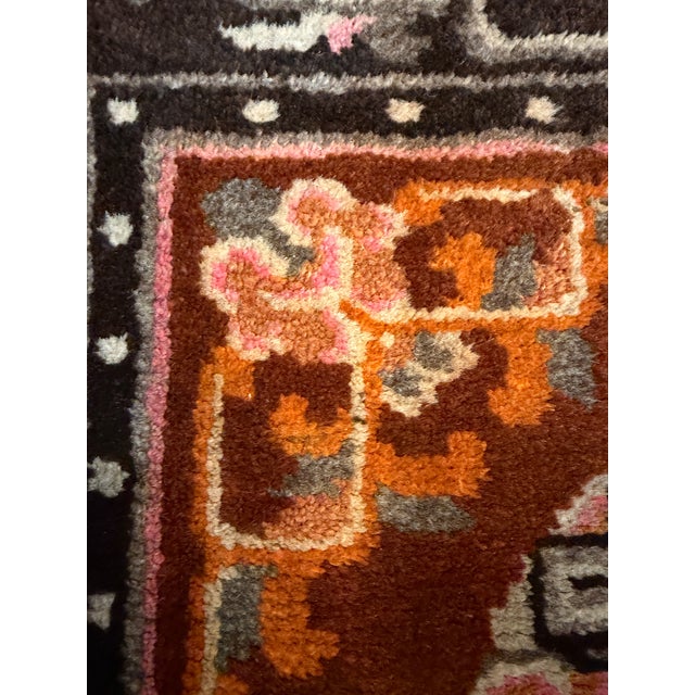 Antique Chinese Square Rug With Floral Medallion 2' X 2'2" For Sale In Washington DC - Image 6 of 16