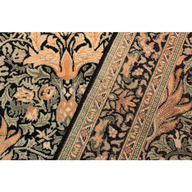 Textile Shabby Chic 1990'sPak-Persian Black/Green Wool Rug - 4'0'' X 6'1'' For Sale - Image 7 of 9