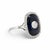 Antique Art Deco Cocktail Ring — 10-15ct Natural Sapphire & Old-Cut Diamond, Size 9.5 For Sale - Image 4 of 7