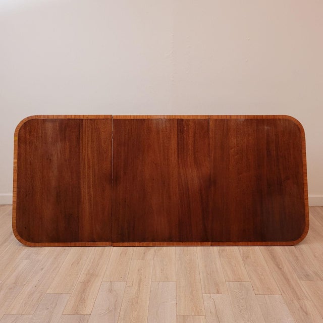 Brown Large English Dining Table, Mahogany With Satinwood, 19th Century and Later For Sale - Image 8 of 12