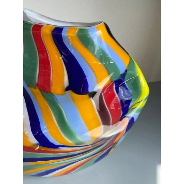 Early 21st Century Abstract Oval Vase in Murano Glass by Simoeng For Sale - Image 5 of 7