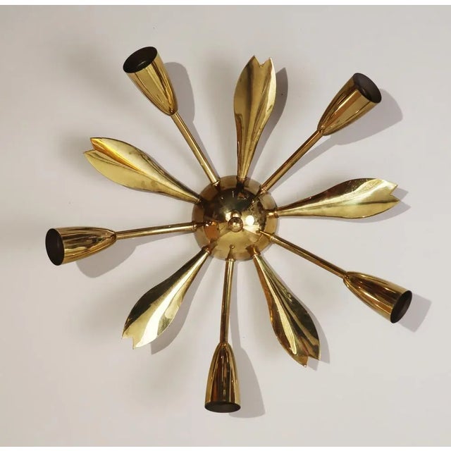 Mid-Century Brass Sputnik Ceiling Light, 1950s For Sale - Image 12 of 12