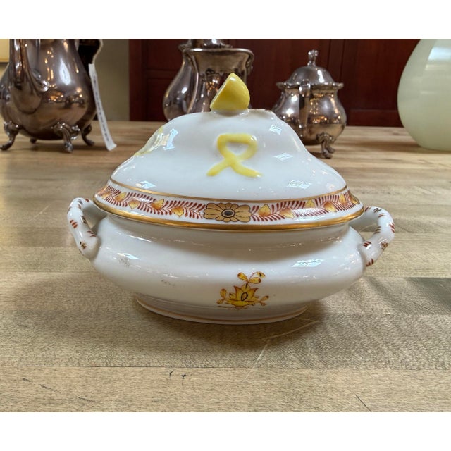 Mid 20th Century Herend Porcelain Chinese Bouquet Covered Dish With Lemon Finial For Sale - Image 10 of 12