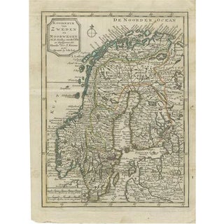 Antique Map of the Kingdom of Sweden and Norway by Keizer & De Lat, 1788 For Sale