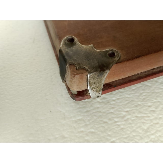 Nickel-Plated Wrought Iron Mirror with Candleholder and Clamps, 1930s For Sale - Image 6 of 17