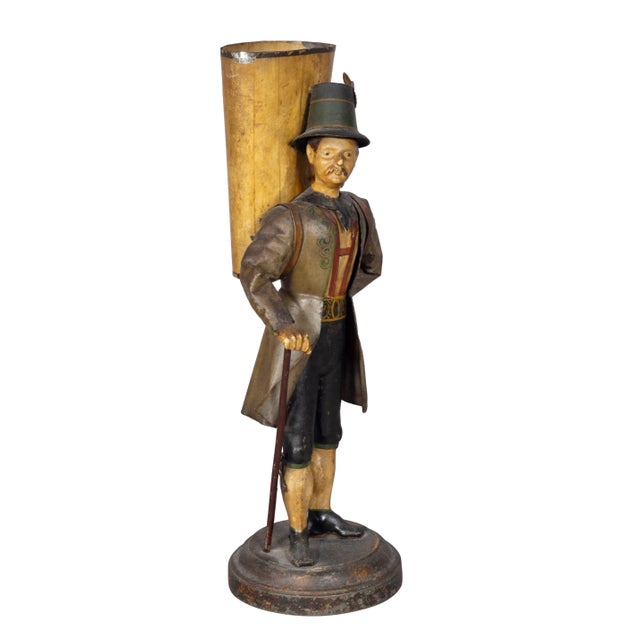 Tyrolean Tole Figural Vases - A Pair For Sale - Image 4 of 13