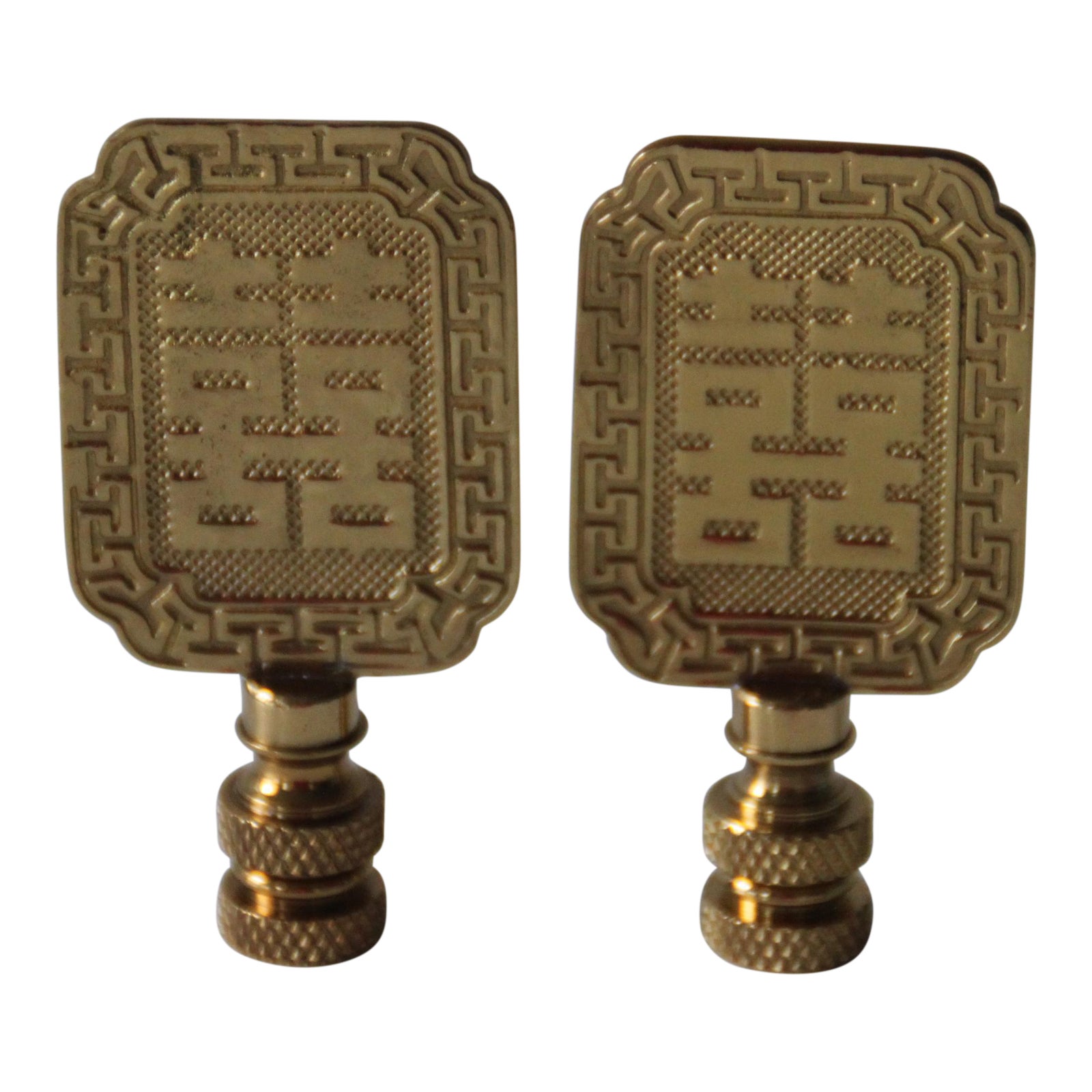 Asian Style Brass Lamp Finials A Pair Chairish