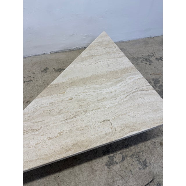 Polished Italian Travertine Triangle Coffee Tables, 1970s - A Pair For Sale - Image 17 of 18