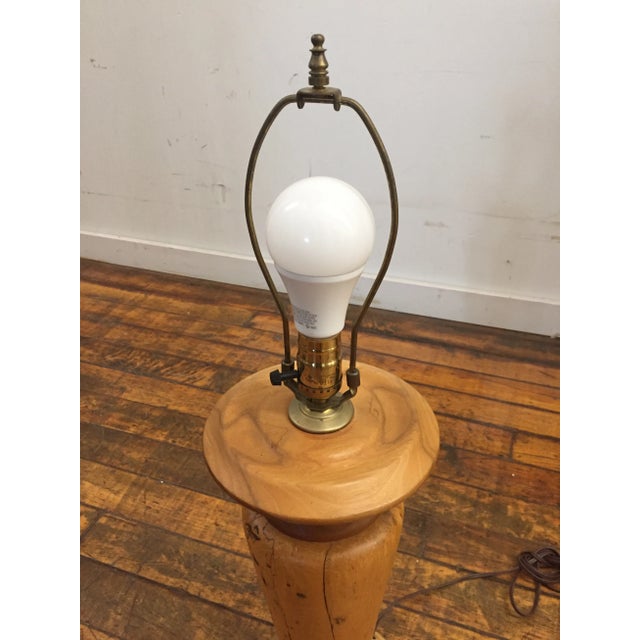 Late 20th Century Wooden Lamp - Hand Turned Wood For Sale - Image 5 of 7