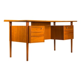 Danish Teak Desk by Peter Lovig Nielsen for Hedensted Mobelfabrik, 1974 For Sale