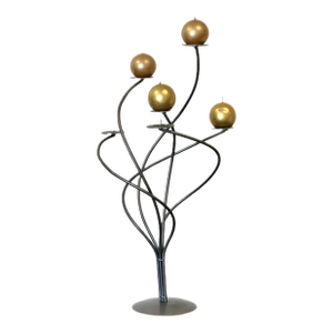 1980’s Vintage Scandinavian Spiral Metal Candelabra