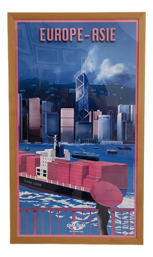 Cargo Ship French Line CMA CGM 2000 Europe/Asia Poster by Richard Roussel