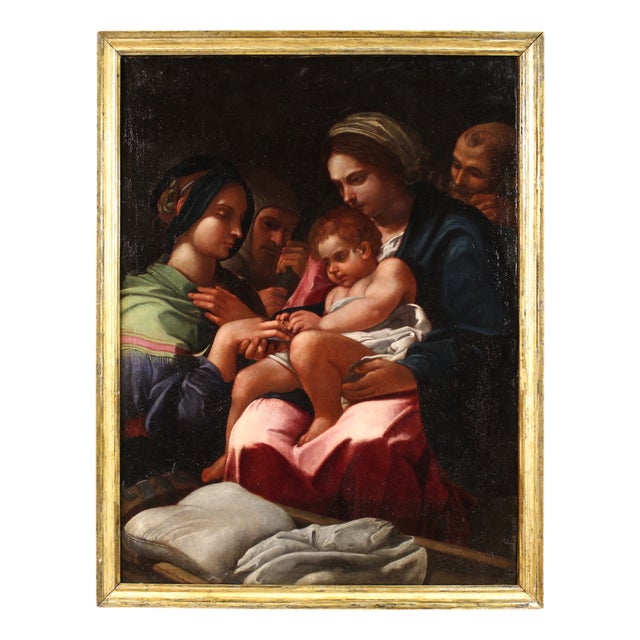 Mystical Marriage of Saint Catherine of Alexandria, 1650, Oil on Canvas For Sale