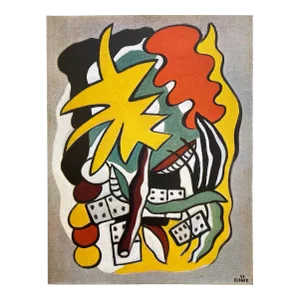 Fernand Leger Vintage 1948 Lmtd Edtn French Fine Art Lithograph Print " Composition Aux Dominos " 1947