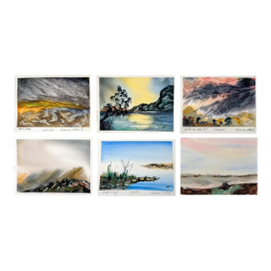 Signed Original Watercolor Paintings by Cameron O'Neal, Set of Six